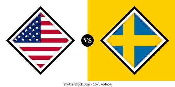 Flaggen-Symbol, usa vs. sweh