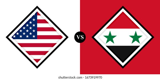 icono de banderas, usa vs Siria