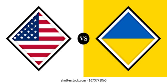 icono de banderas, usa vs Ucrania