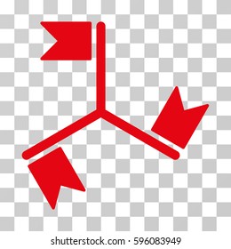 Flags icon. Vector illustration style is flat iconic symbol, red color, transparent background. Designed for web and software interfaces.