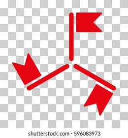 Flags icon. Vector illustration style is flat iconic symbol, red color, transparent background. Designed for web and software interfaces.