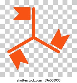 Flags icon. Vector illustration style is flat iconic symbol, orange color, transparent background. Designed for web and software interfaces.
