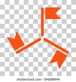 Flags icon. Vector illustration style is flat iconic symbol, orange color, transparent background. Designed for web and software interfaces.