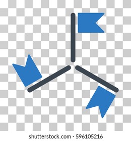 Flags icon. Vector illustration style is flat iconic bicolor symbol, smooth blue colors, transparent background. Designed for web and software interfaces.