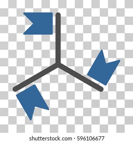 Flags icon. Vector illustration style is flat iconic bicolor symbol, cobalt and gray colors, transparent background. Designed for web and software interfaces.