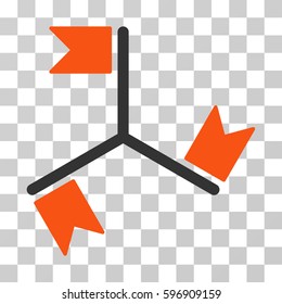 Flags icon. Vector illustration style is flat iconic bicolor symbol, orange and gray colors, transparent background. Designed for web and software interfaces.