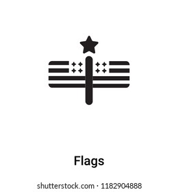 Flags icon vector isolated on white background, logo concept of Flags sign on transparent background, filled black symbol