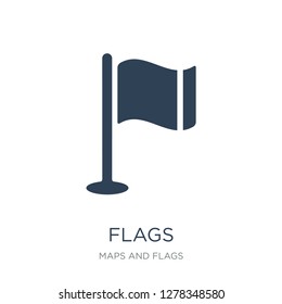 flags icon vector on white background, flags trendy filled icons from Maps and Flags collection, flags vector illustration