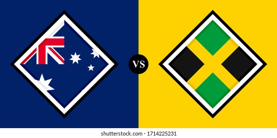 flags icons, australia vs jamaica
