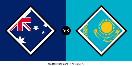 flags icons, australia vs kazakhstan