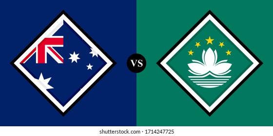 flags icons, australia vs macau