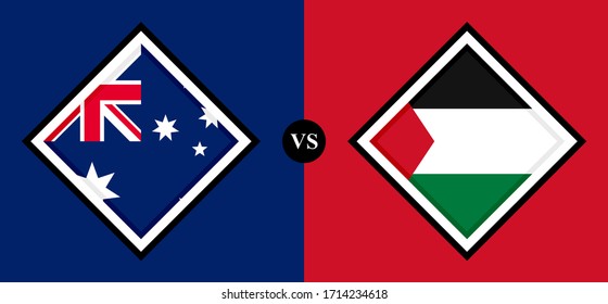 flags icons, australia vs palestine