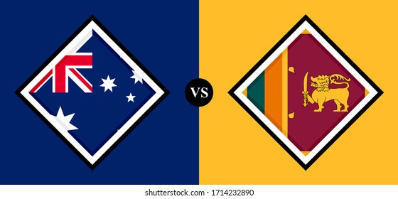 iconos de banderas, australia vs sri lanka
