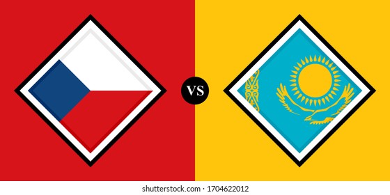 flags icons, czech republic vs kazakhstan
