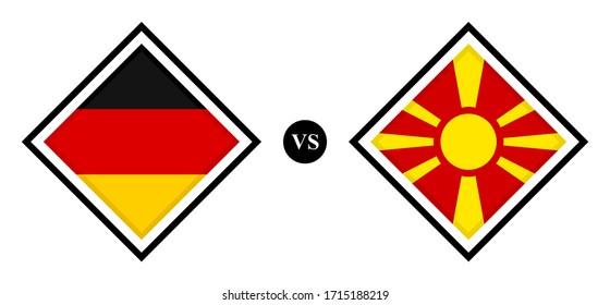 iconos de banderas, germany vs norte de Macedonia
