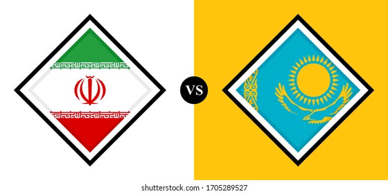 flags icons, iran vs kazakhstan
