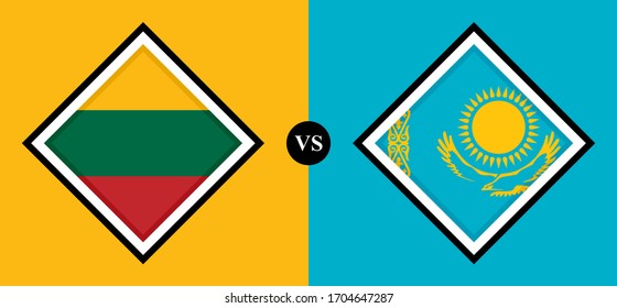 flags icons, lithunia vs kazakhstan
