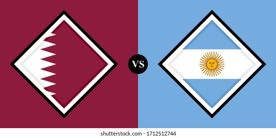 flags icons, qatar vs argentina