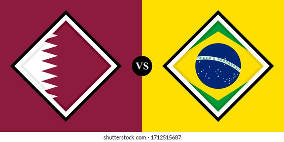 flags icons, qatar vs brazil