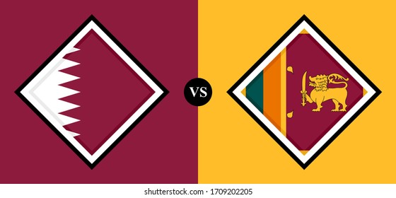 flags icons, qatar vs sri lanka
