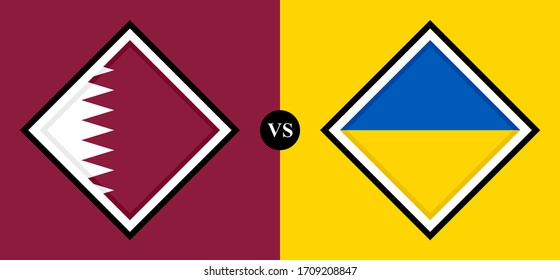 flags icons, qatar vs ukraine