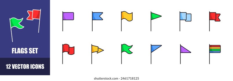 Conjunto de iconos de marcas. Estilo plano. Iconos vectoriales