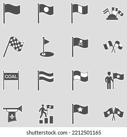 Flags Icons. Sticker Design. Vector Illustration.