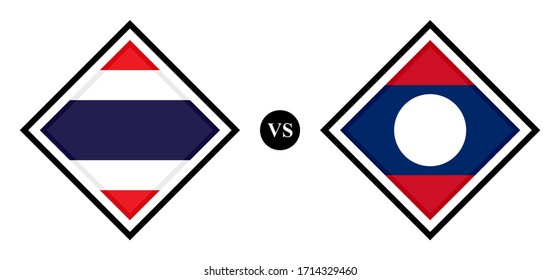 flags icons, thailand vs laos