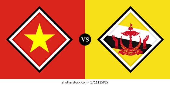 flags icons, vietnam vs brunei darussalam
