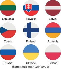Flags Icons for web. Europe