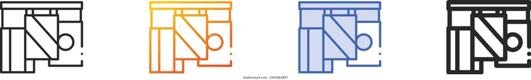 flags icon.Thin Linear, Gradient, Blue Stroke and bold Style Design Isolated On White Background