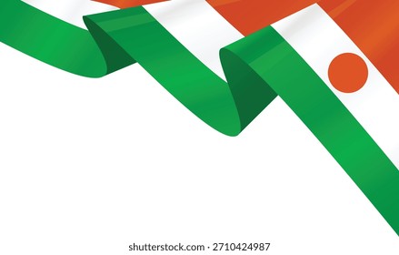Flags of India and Niger waving together in the air.