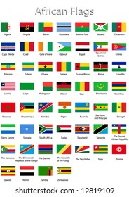 The flags of the individual African countries