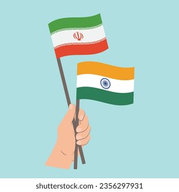 Banderas de Irán e India, portadoras de banderas