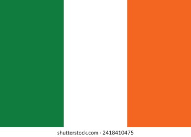 Flags of Ireland. Flat element design. National Flag. White isolated background 