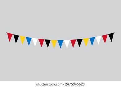 Flags isolated. Antigua and Barbuda paper bunting. flags birthday, anniversary, celebrate event.