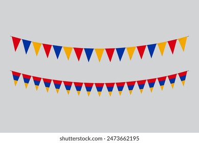 Flags isolated. Armenia paper bunting. flags birthday, anniversary, celebrate event.