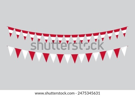 Flags isolated. Austria paper bunting. flags birthday, anniversary, celebrate event.