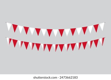 Flags isolated. Bahrain paper bunting. flags birthday, anniversary, celebrate event.