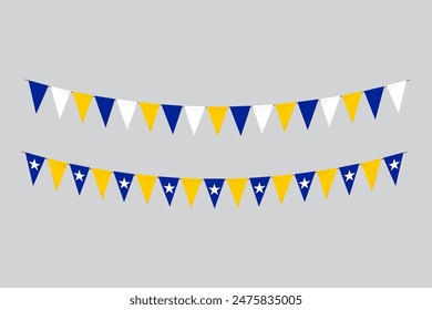 Flags isoliert. Bosnien und Herzegowina Papierjagd. Fahnen Geburtstag, Jahrestag, feiern Veranstaltung.