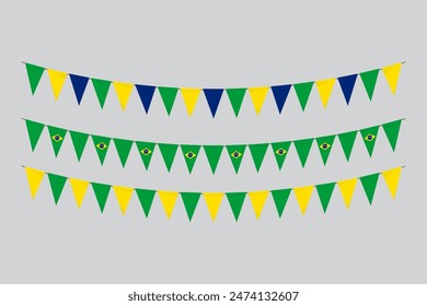 Flags isoliert. Brasilien Papier Jagd. Flaggen Geburtstag, Jahrestag, feiern Veranstaltung.