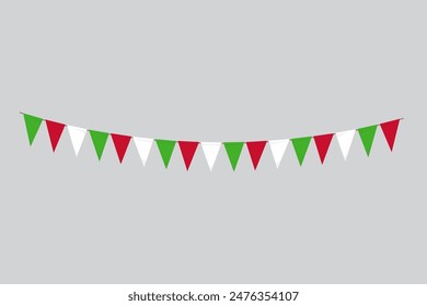 Flags isolated. Burundi paper bunting. flags birthday, anniversary, celebrate event.