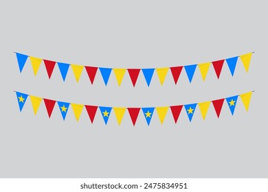 Flags isolated. Democratic Republic of the Congo paper bunting. flags birthday, anniversary, celebrate event.