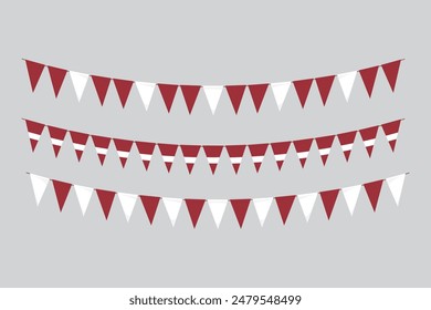 Flags isolated. Latvia paper bunting. flags birthday, anniversary, celebrate event.