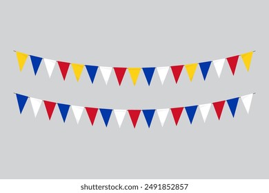 Flags isolated. Philippines paper bunting. flags birthday, anniversary, celebrate event.