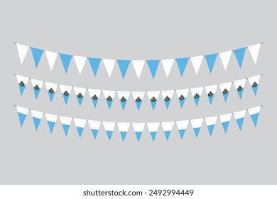 Flags isolated. San Marino paper bunting. flags birthday, anniversary, celebrate event.