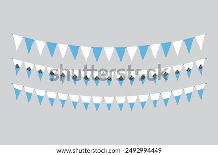 Flags isolated. San Marino paper bunting. flags birthday, anniversary, celebrate event.
