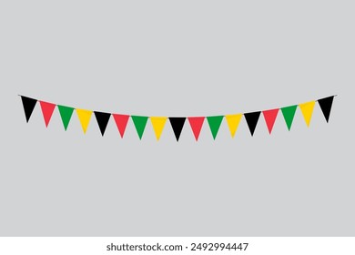 Flags isolated. Sao Tome and Principe paper bunting. flags birthday, anniversary, celebrate event.