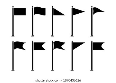Flags isolated vector icon. Set of flat vector flags. Vector illustration