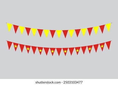 Flags isolated. Vietnam paper bunting. flags birthday, anniversary, celebrate event.